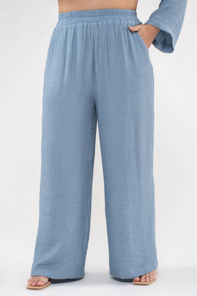 Plus Lightweight High Rise Pants in Chambray