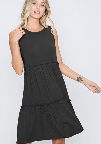 Classic Tank Dress with Ruffled Tiers