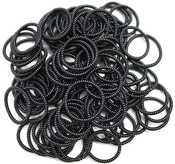 Mini Spiral Hair Ties in Black