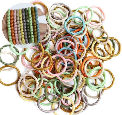 Mini Spiral Hair Ties - Muted Tones