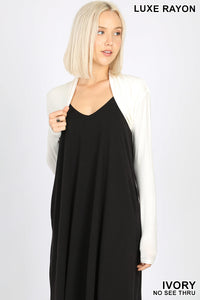Long Sleeve Bolero Shrug in Ivory