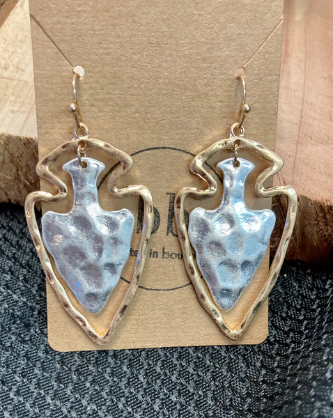 Hammered Arrowhead Earring