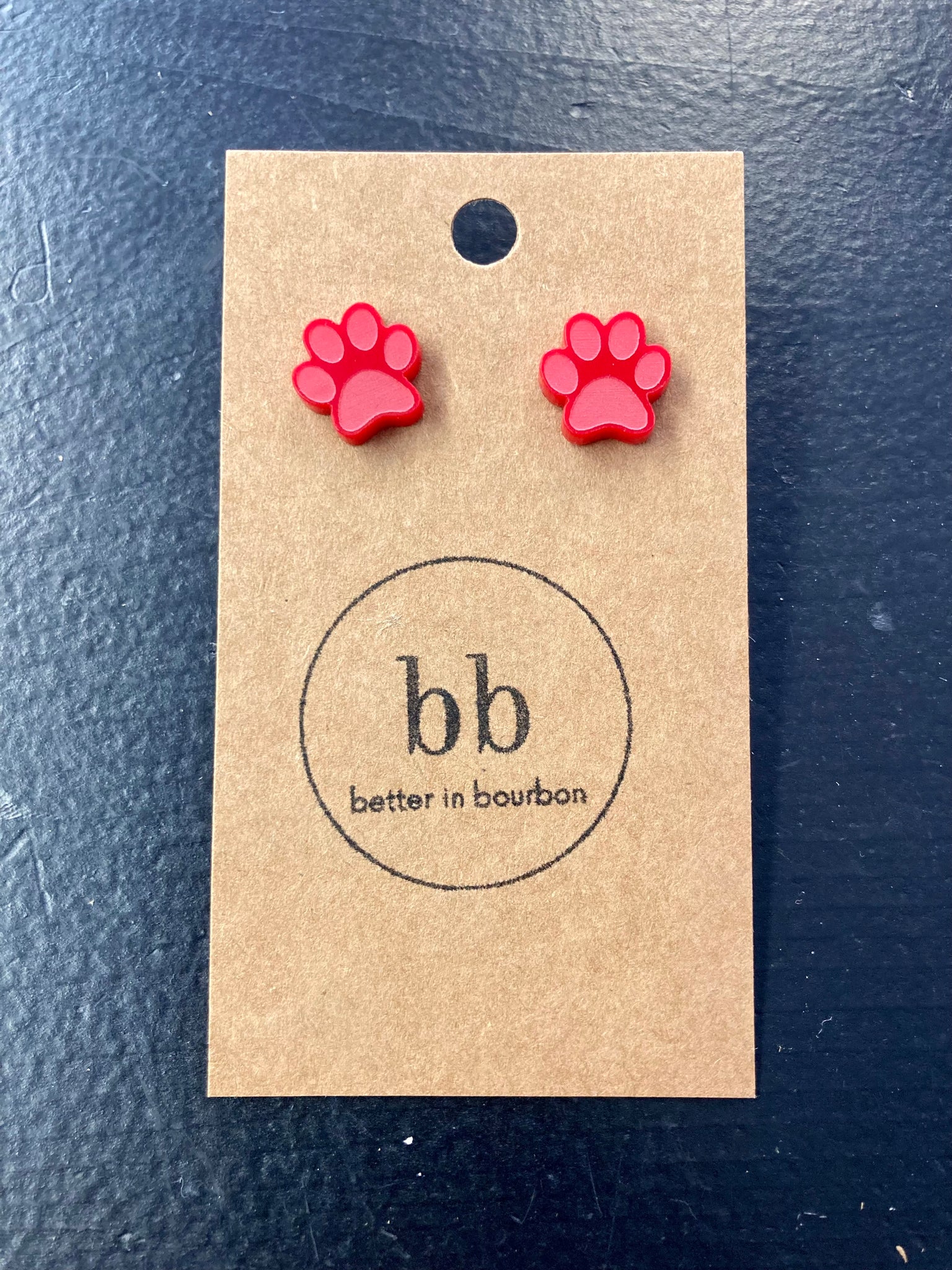 Tiger Paw Earrings in Red