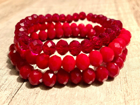 3pc Bracelet Set- “Red Hots”