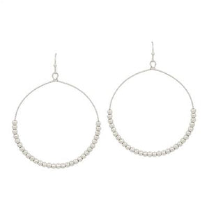 Silver Circle with Beading Earring