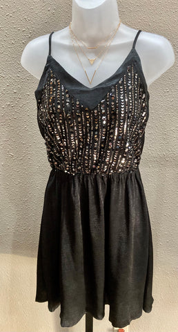 Sequin Detail Dress in Black