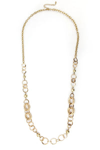 Circle Chain Long Necklace in Gold