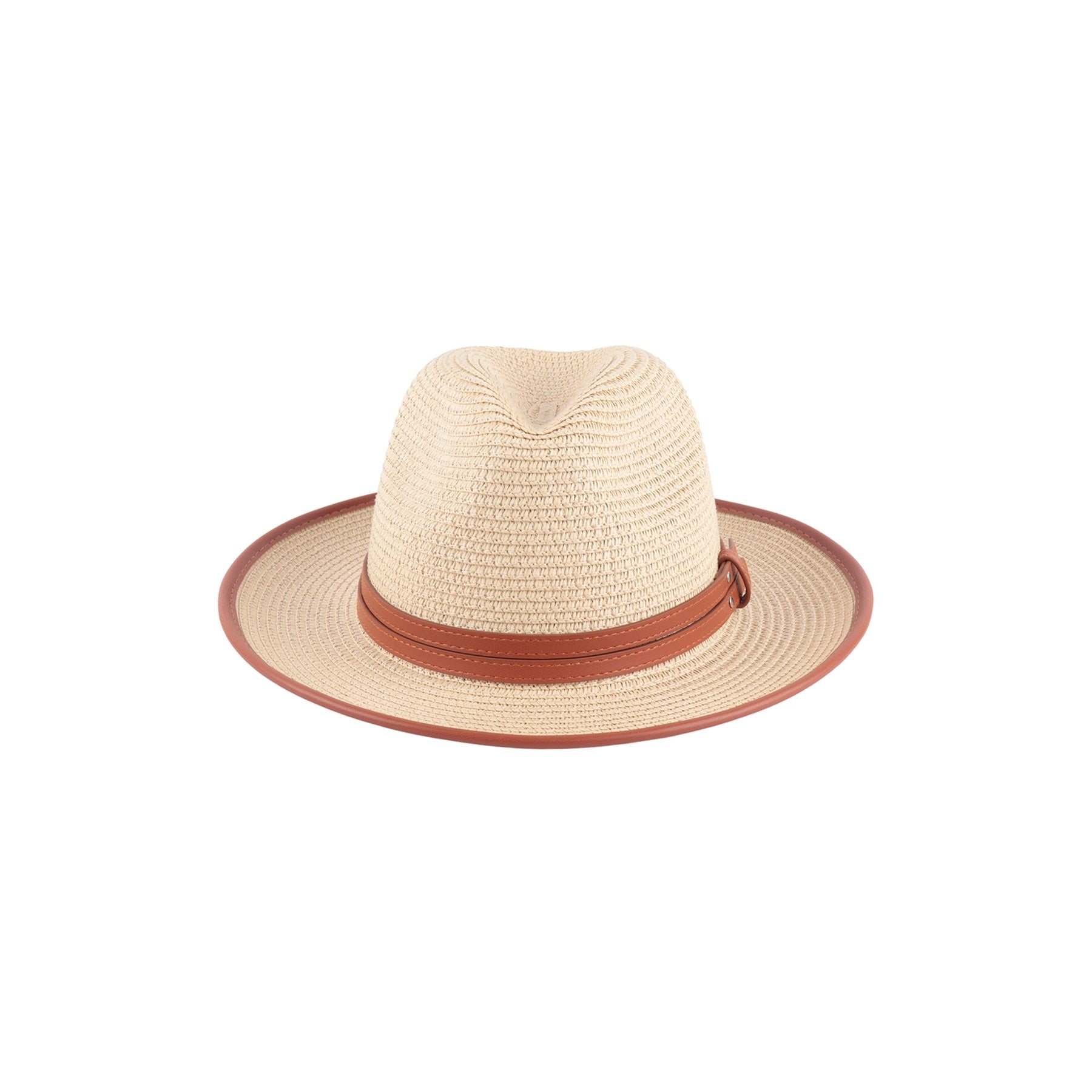 Fedora Summer Hat with Leather Trim